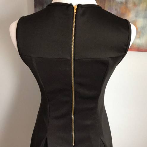 Sans Souci Sheer Top Black Pleated Fit & Flare Scuba mini Dress