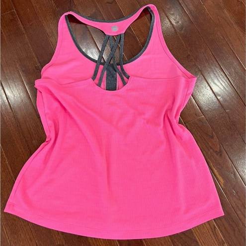 Avia Avía pink and gray cross back active tank size large