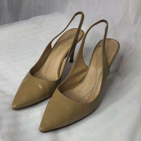 Kate Spade  Beige Nude Sling Back Kitten Heel