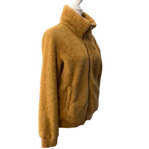 Free Country  Camel rust brown tan full zip Faux Fur Plush Sherpa Jacket Size M