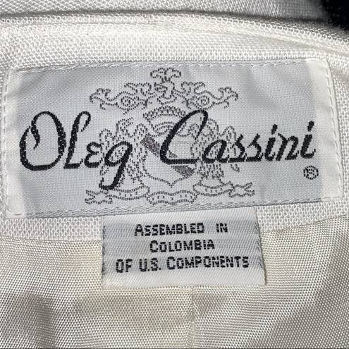 Oleg Cassini  vintage white ivory double breasted blazer jacket size 6