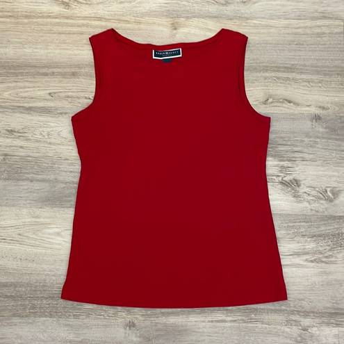 Karen Scott Red Sleeveless Scoop Neck Tank Top Size PM