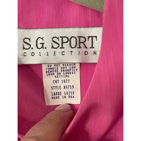 Susan Graver  S.G. Sport Pink Solid Short Sleeve Shell Size Large