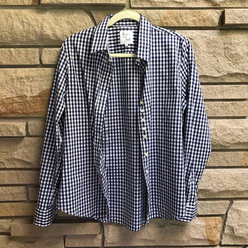 Tuckernuck  THE SHIRT BY ROCHELLE BEHRENS Navy Gingham Long Sleeve Icon Shirt L