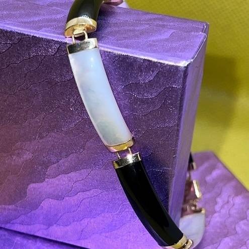 Onyx 14K Gold  & Mother Of Pearl Bracelet