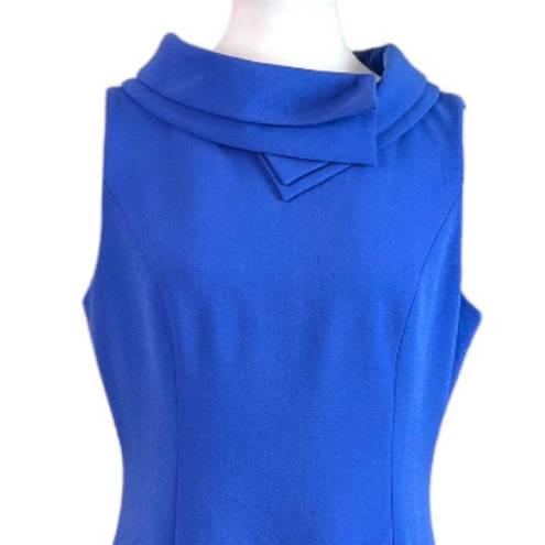 Harper Rose Sheath Midi Dress Fold Collar Sleeveless Blue Purple Women’s Size 12