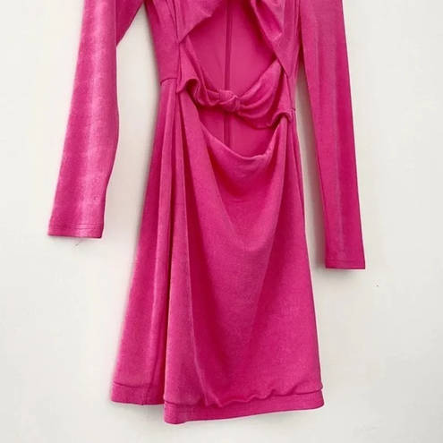 Misha Collection Gracie Cut Out Mini Dress in Bright Pink NWT Size 6 Retail $317