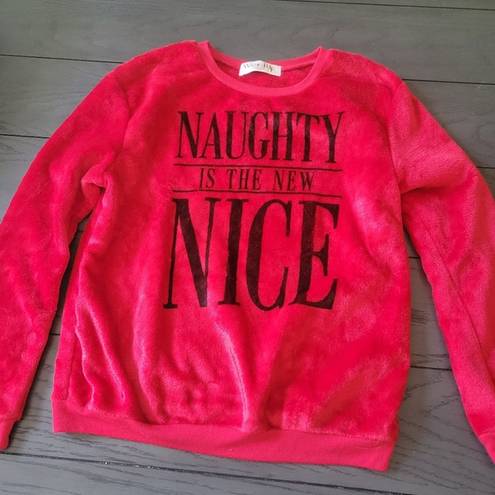 Wound Up Women's Christmas Sweater Naughty is the New Nice red size M