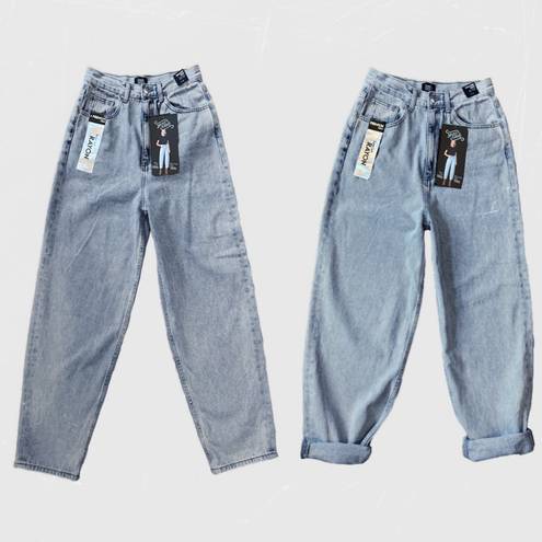 Simple Society Roll Cuff Balloon High Rise Mom's Jeans