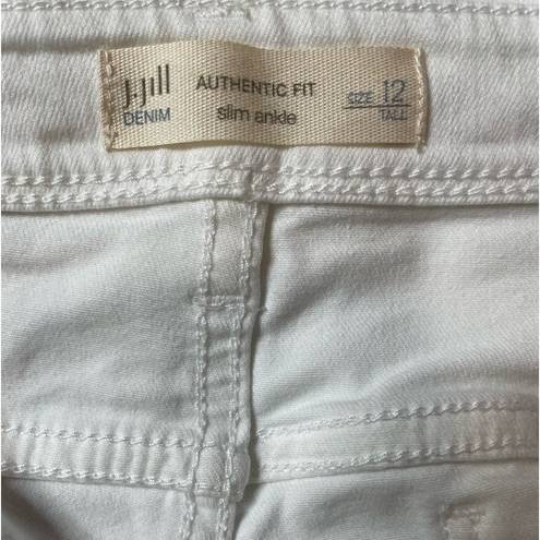 J.Jill  Denim Authentic Fit Slim Ankle White Jeans. Size 8P