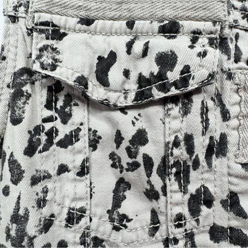 Dolled Up  Gray and Black Animal Print Denim Vest Size Small