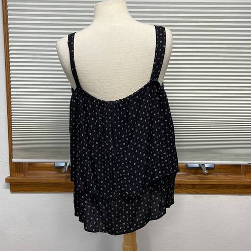 Bobeau S //  NWT Black and Blue Patterned Tiered Tank Top