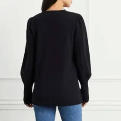 Hill House NWT  Silvia Sweater in Black 100% Merino Wool