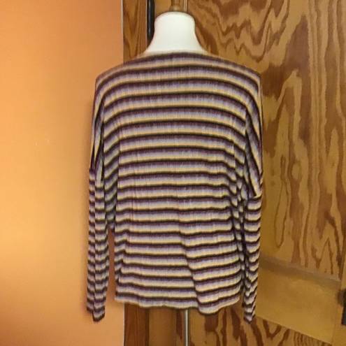 BKE  knit striped button up slouchy top