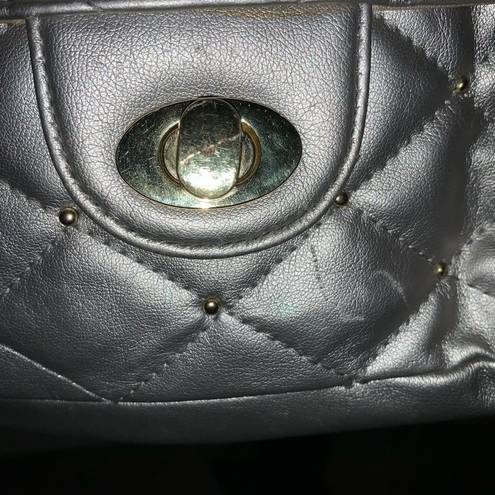 Bueno  Silver Quilted Crossbody Purse FLAW DONATING SOON