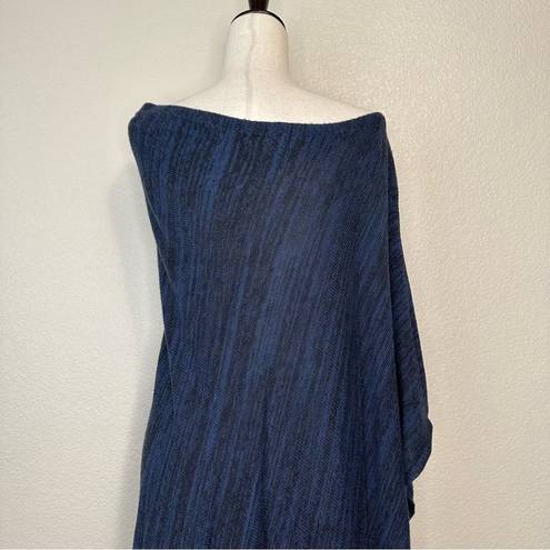 Sejour Silk Blend Blue Heather Knit Poncho Women’s Sweater Size 1X