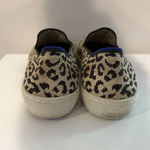 Rothy's  The Original Slip On Sneaker in Desert Cat Leopard Cheetah Print Size 8