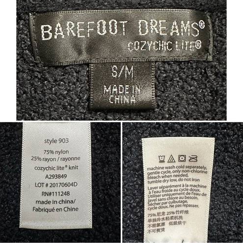 Barefoot Dreams  Cozychic Lite Black Open Front Cardigan