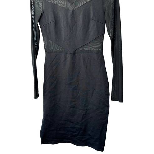 Charlotte Russe  Black Bodycon Sheer Paneled Dress Junior's Size Small