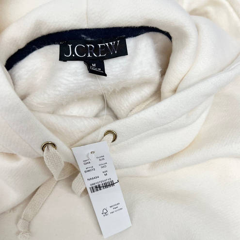 J.Crew  Heritage fleece cropped hoodie in Ivory BW072 size M NWT