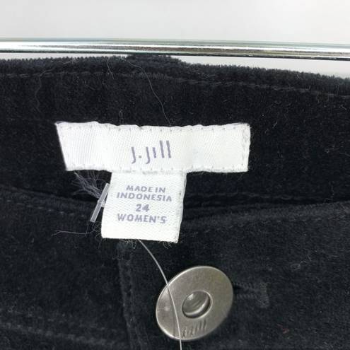 J.Jill  Jeans Women's Size 24W Straight Leg Velour Black Elastic Back NWT