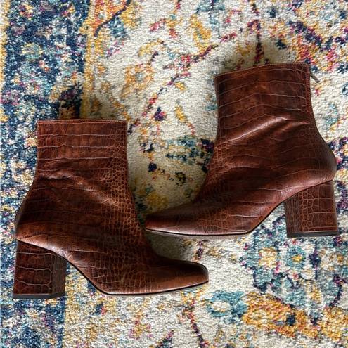 Free People Croc Cecile Ankle Bootie size 6.5 US