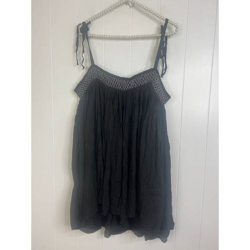 Free People  Intimately Rule The World Romper Black Flowy  Size XL NWOT