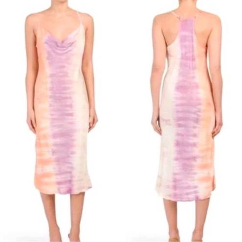 Young Fabulous and Broke Young, Fabulous & Broke Satin Pastel Tie Dye Cowl Dress