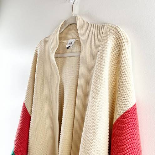 CAbi  Striped Sophia Slouchy Open Front Dolman Cardigan Sweater Cream Small