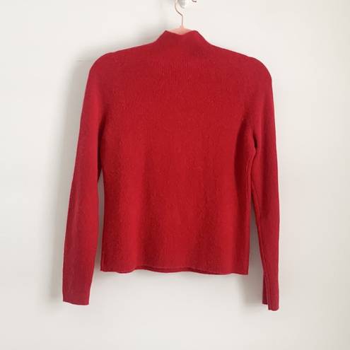 Tahari  Red Mock Neck 100% Cashmere Sweater Medium