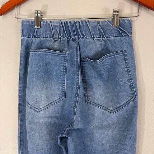 Lee Laynee &  High Rise Pull On Frayed Hem Bell Bottom Jeans Sz S