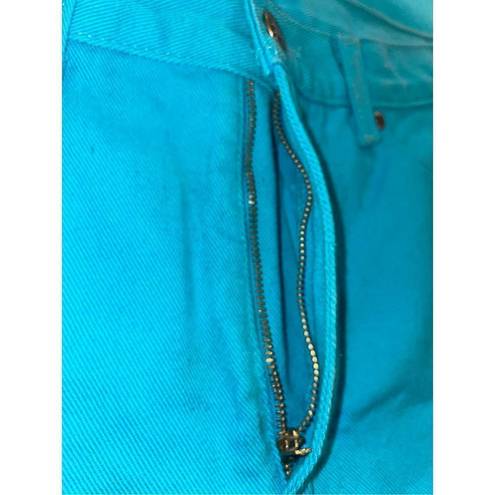 Newport News  Jeanology Turquoise Denim Jeans Straight Leg Mom Jeans 10-BNWOT