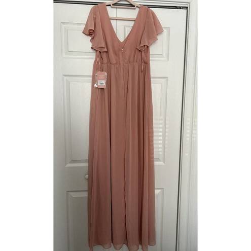 Birdy Grey  Hannah Empire Bridesmaid, Formal, Prom, Dusty Rose Dress Gown Size M