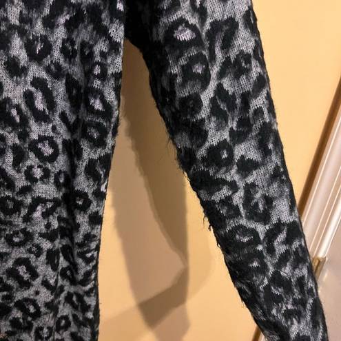 Rebecca Taylor La Vie  Jacquard Leopard Print Cardigan Small