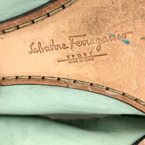 Salvatore Ferragamo  Sport Suede Penny Loafers Elasticized Topline Mint Green 6