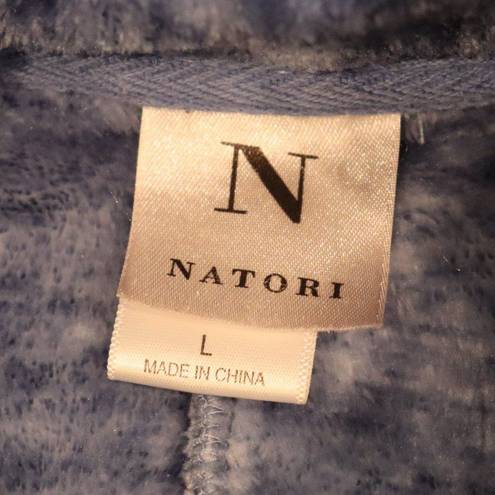 Natori  Blue Soft Fuzzy Comfy Fleece Cardigan Sweater [size Large] EUC