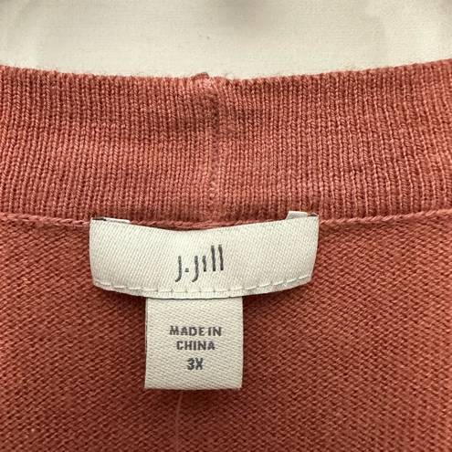 J.Jill  Dip Dyed Peach Sunset Cardigan Size 3X V Neck Button Ombré NWT