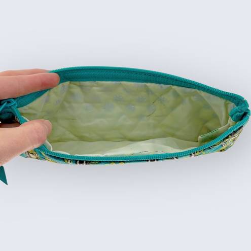 Vera Bradley  Peacock Turquoise Blue Green Pencil Brush Cosmetic Zip Pouch