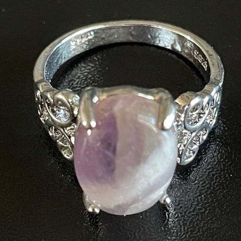 Amethyst Natural purple  S925 silver ring size 7