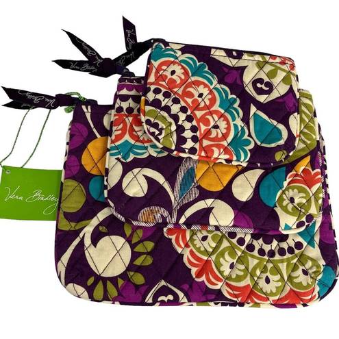 Vera Bradley  Cosmetic Trio Plum Crazy Set of 3 New