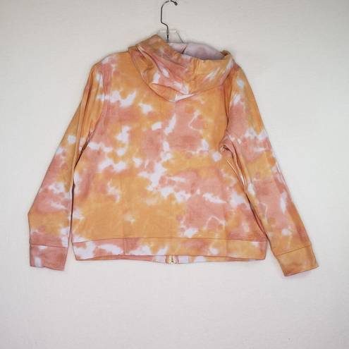 Skinny Girl  Andrea French Terry Tie Dye Sunrise Pink Zip Hoodie Women’s Large