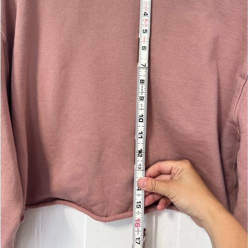 Good American  Pink Mauve cropped sweatshirt with ribbed side panels size med