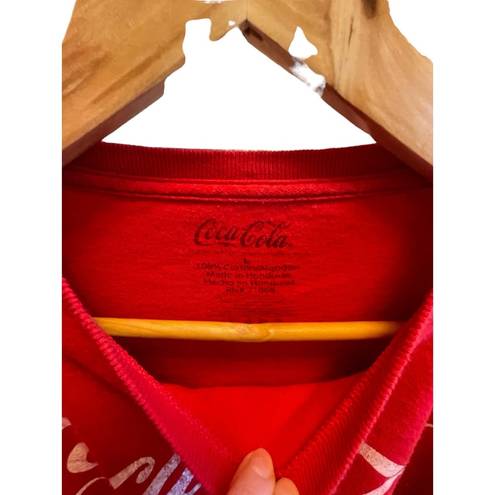 Coca-Cola Vintage‎  Classic Red & White 100% Cotton Cropped Long Sleeve T-Shirt