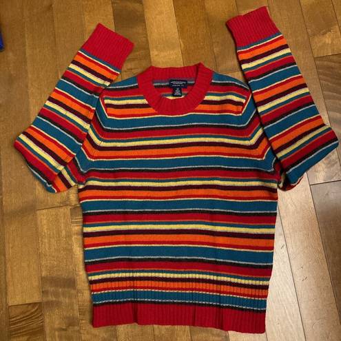 American Eagle  Outfitters Red Wool Striped Multicolor sweater & Vest size medium