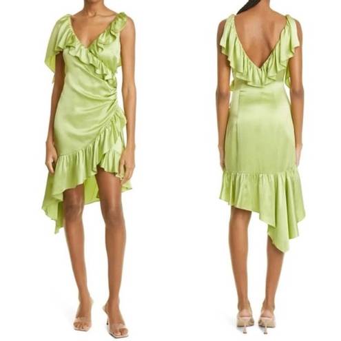 Cinq à Sept NWT CINQ A SEPT Women's Petunya Silk Prickly V-Neckline Pear Mini Dress Size 10