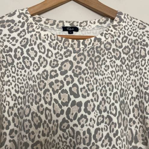 Rails  Alice Mixed Grey Cheetah Sweatshirt Long Sleeve Size Large