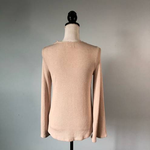 Lost + Wander  | Beige V-neck Bell Sleeve Top