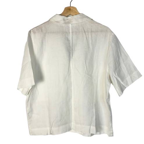 Everlane  The Linen Workwear White Short Sleeve Button Down L