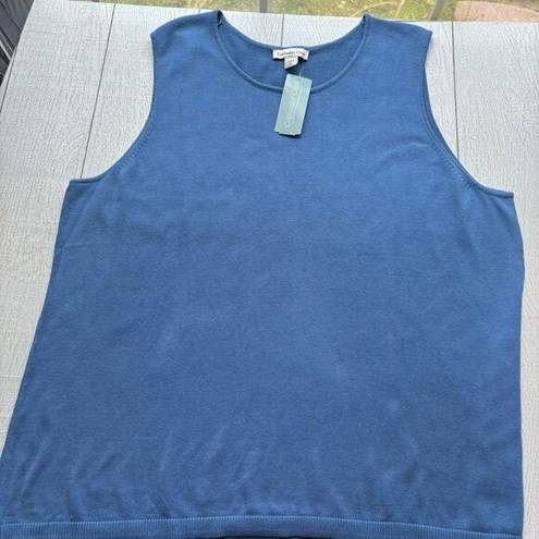 Coldwater Creek  Blue Sleeveless Knit Top Size 2X NWT