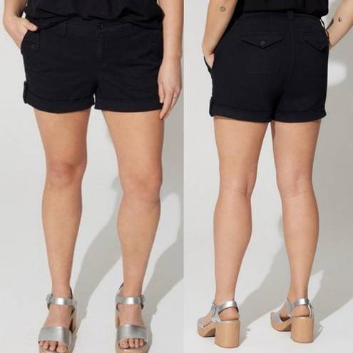 Torrid  Military Stretch Twill Mid-Rise Short Black Sz 18